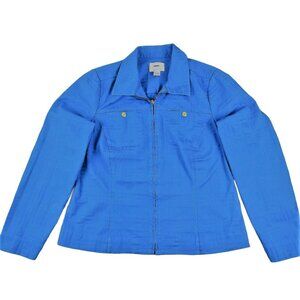 Christopher & Banks Womens Jacket Dressy Blue Zip Front Size Small    JH1012